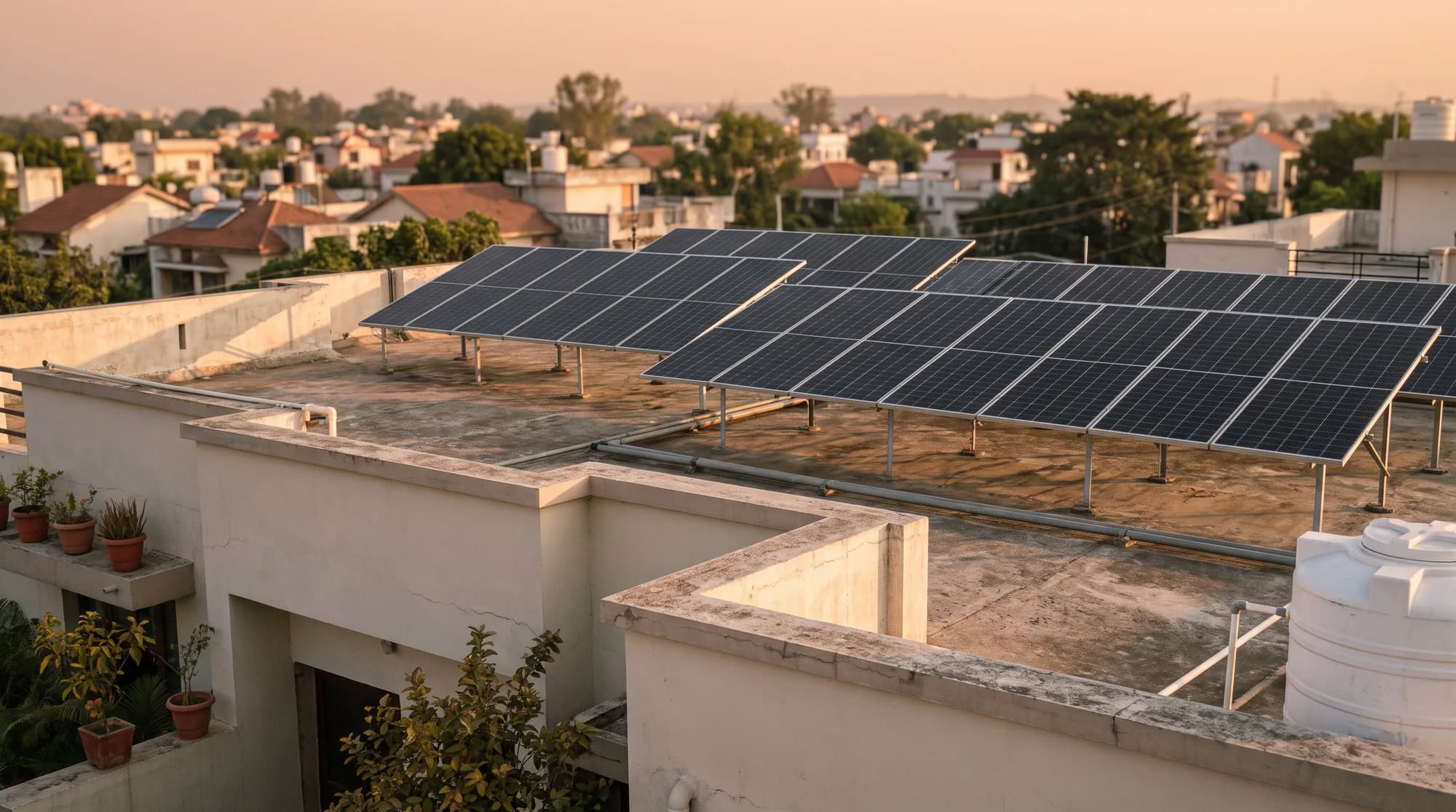 Residential rooftop installation, Bhopal